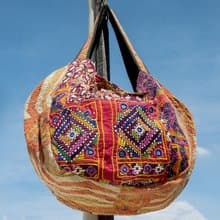 手工刺繡斜背包 民族風包 側背包 肩背包 手工包 刺繡包-古布boro