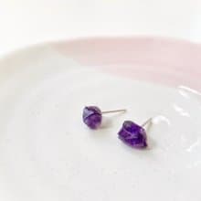 / 小金平 / 紫水晶925純銀原石耳環