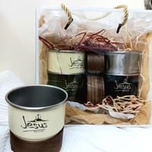 304不銹鋼疊杯 附木質防燙杯套 十架恩語咖啡杯 基督教禮品