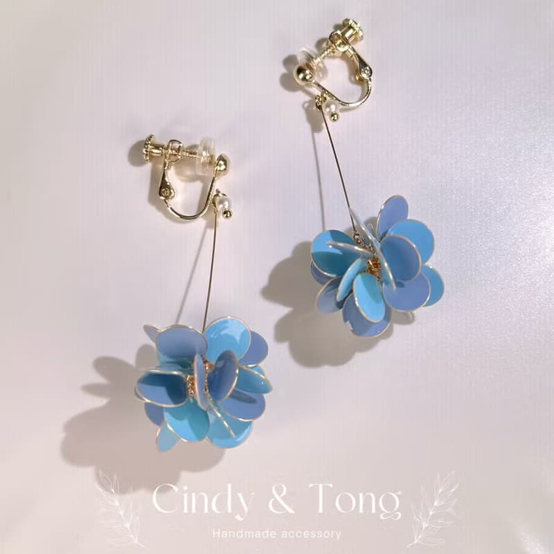007_4 圓圓圈圈-樹脂手工耳環(耳針耳夾) - cindyandtong