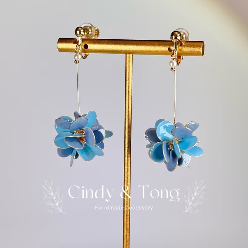 007_4 圓圓圈圈-樹脂手工耳環(耳針耳夾) - cindyandtong