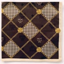 MCM Vintage Handkerchief Pocket Square Gold Chain Gift for Men18.5 x 18.5 inches