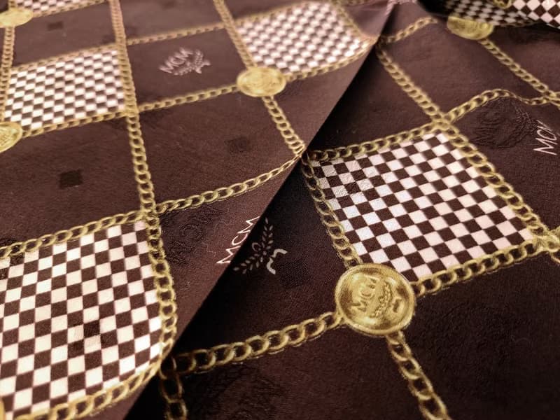 MCM Vintage Handkerchief Pocket Square Gold Chain Gift for Men18.5 x 18.5 inches