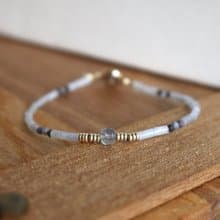 手鍊 蛋黃石 天然石 抵擋負能量 光譜石 - 感謝 -