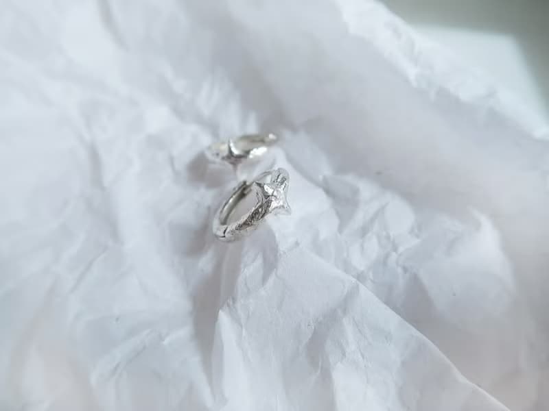 925純銀 光芒 星星 熔岩 易扣 耳環 耳夾 免費送禮包裝