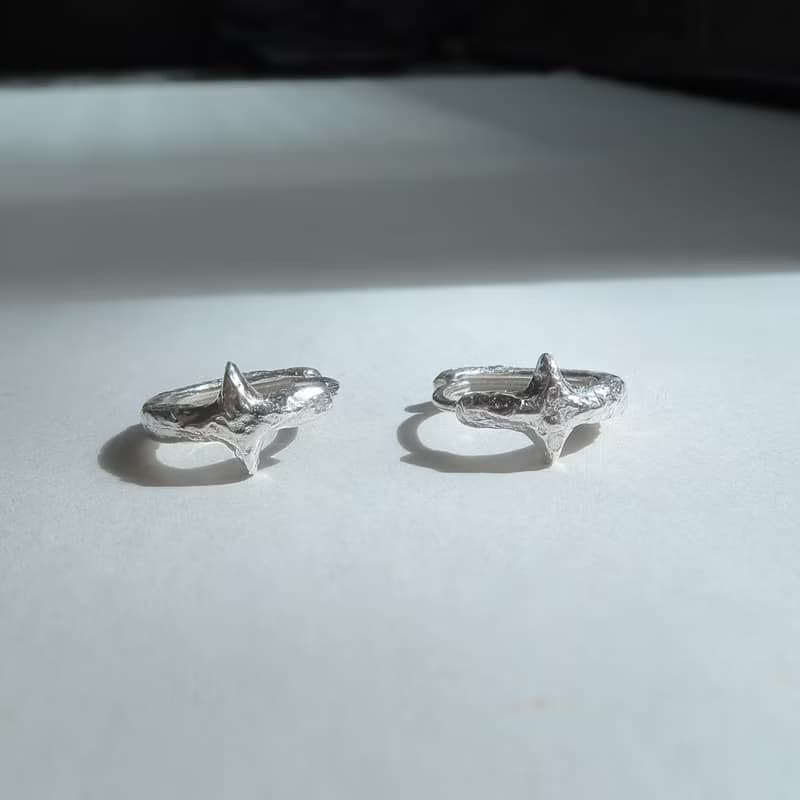 925純銀 光芒 星星 熔岩 易扣 耳環 耳夾 免費送禮包裝