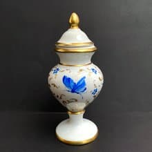 Vintage Porcelain Vase Miniature Urn With Lid France 1960