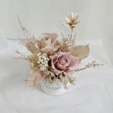 奶茶粉玫瑰盆花|結婚捧花永生乾燥花畢業謝師禮物生日畢業禮物4