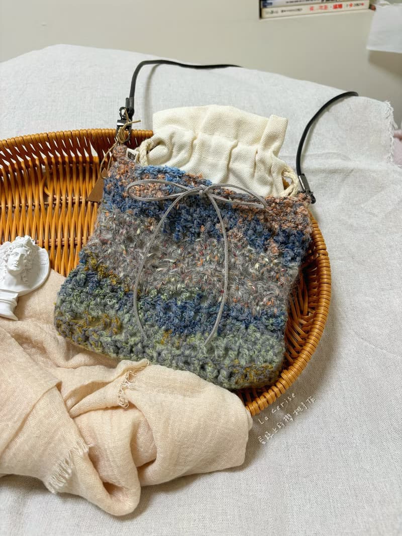 【手工編織包】 節日禮物/蝴蝶結混線編織包/日系配件