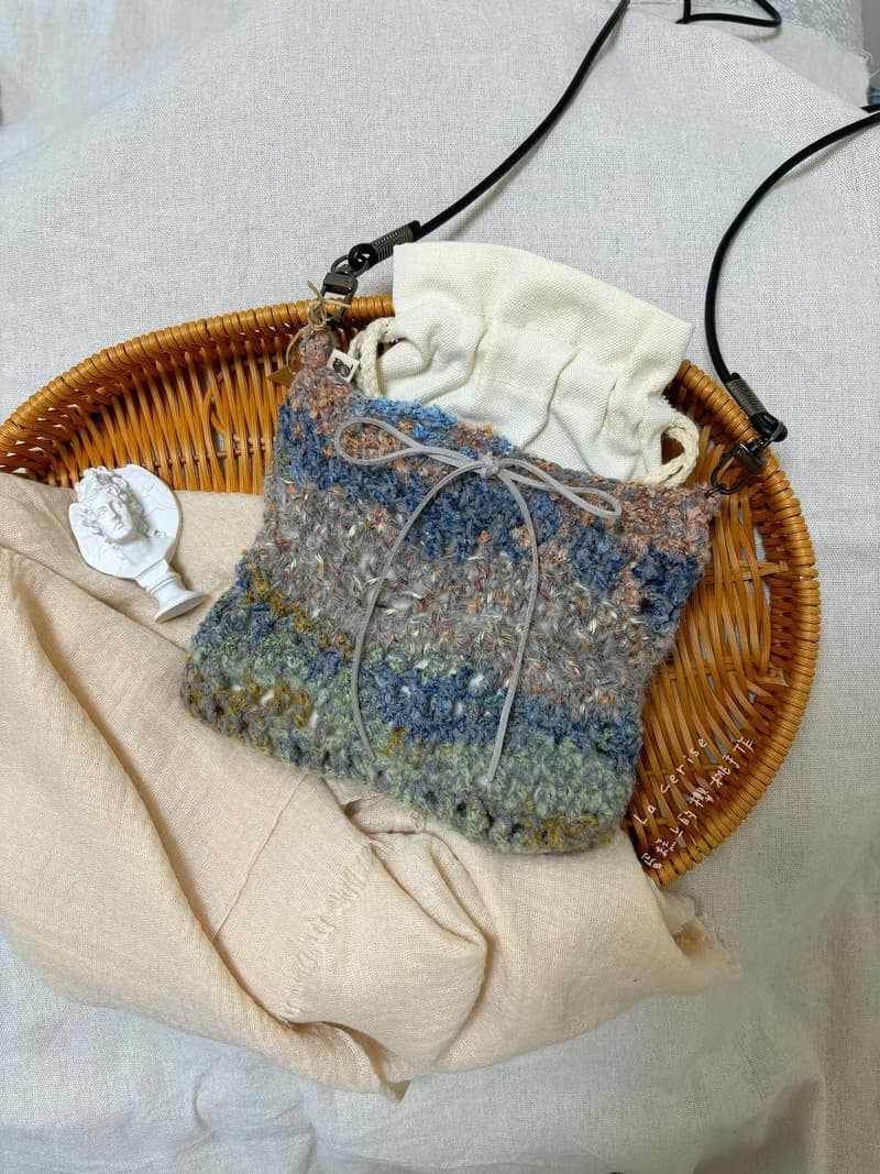 【手工編織包】 節日禮物/蝴蝶結混線編織包/日系配件