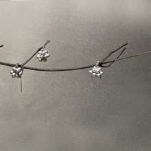 【銀色毬果】垂墜耳飾 | 捷克珠 | 可訂製耳夾