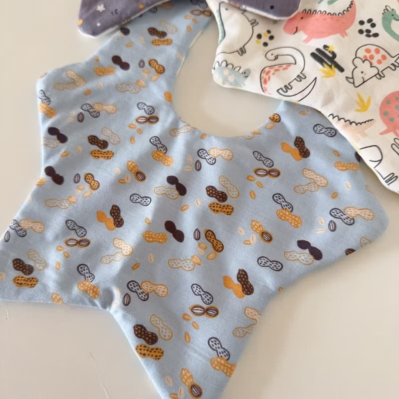 圍兜六層紗星兜三入組 口水巾 彌月禮盒 滿月禮