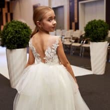 用於婚禮 生日 音樂會和其他慶祝活動的緞面花童禮服