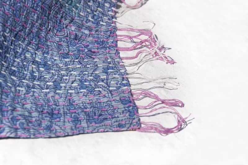 刺繡絲巾/絲綢刺繡圍巾/手縫紗麗線絲巾/印度絲綢刺繡圍巾-色彩學