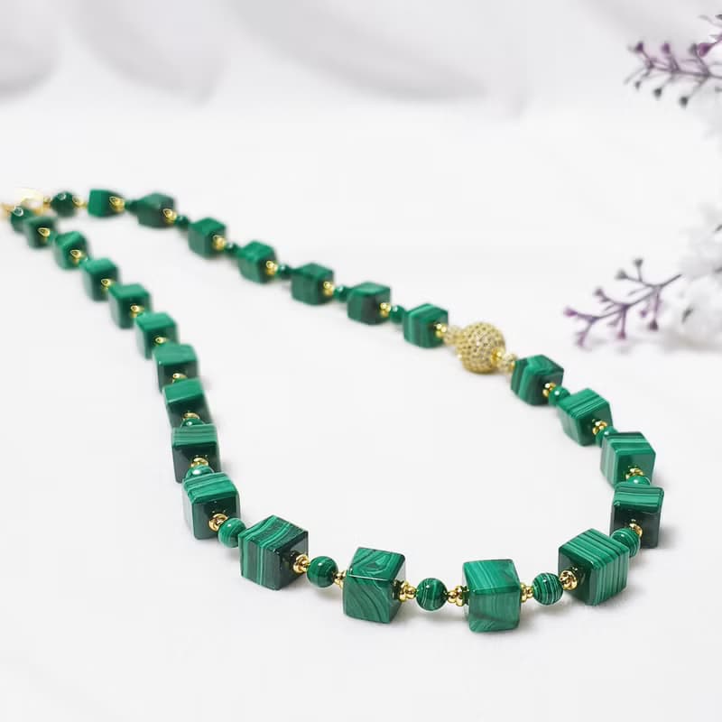 頂級孔雀石 收藏級 天圓地方 天人合一 3圈手鍊項鍊2用 單品 禮物