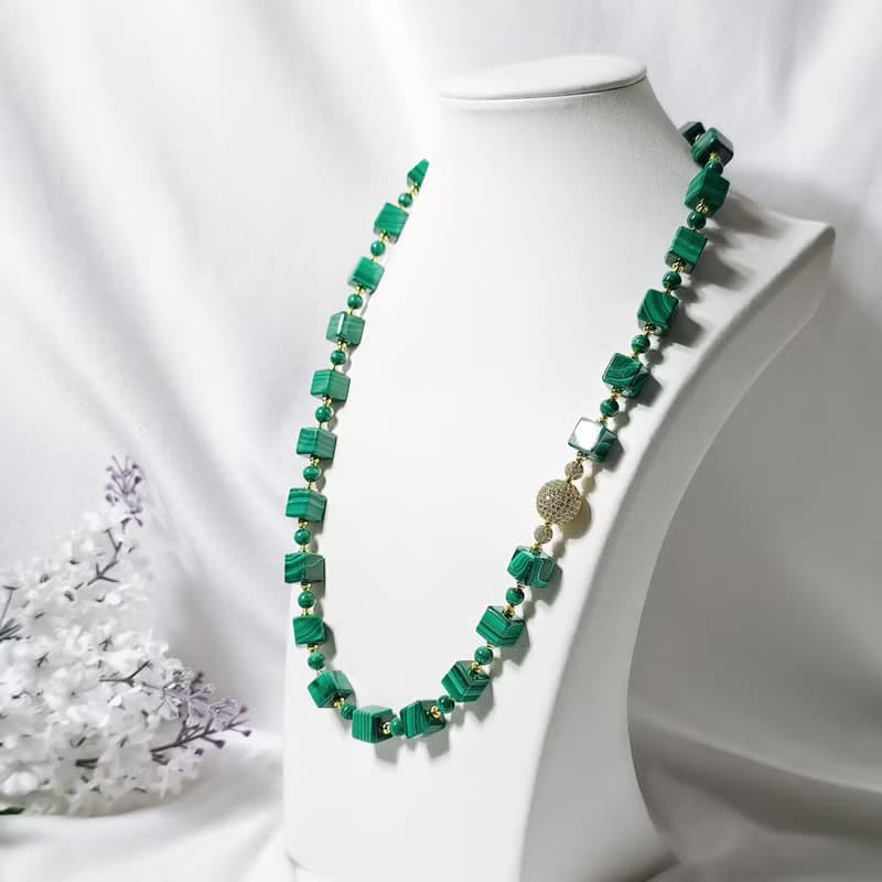 頂級孔雀石 收藏級 天圓地方 天人合一 3圈手鍊項鍊2用 單品 禮物