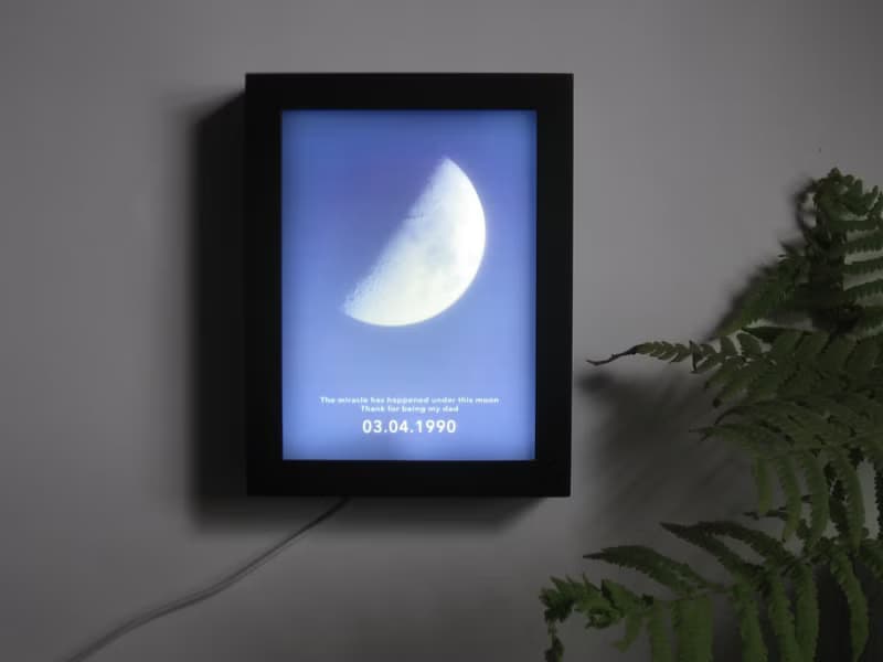 給爸爸媽媽的禮物 定製月亮小夜燈 紀念美好的夜 可調光陪伴入眠