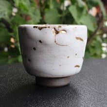 白志野鎏金-個性杯-台灣陶藝家余華宇老師手作-容量約70ml