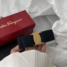 Salvatore Ferragamo 菲拉格慕 Vara 蝴蝶結 尼龍帆布 髮夾