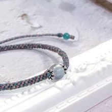 ::花伴拉長石極細編織手練:: 可調式 / 拉繩款 / 幸運手鍊 / 蠟線