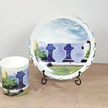 藝術瓷盤 漫步台中歌劇院 小光點畫廊身心障礙藝術畫家-陳華國