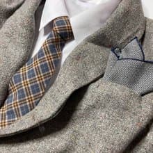 藍黃格英倫風 領帶 Neckties