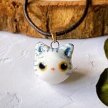 【擴香項鍊】香水精油項鍊 |虎斑貓|手作陶藝|擴香