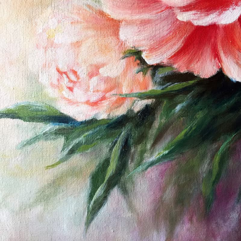 【牡丹】花卉原作油畫 | 紅粉紫花束浪漫居家裝飾 | 富貴花開