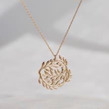 Foliage circle diamond necklace 　P091K10