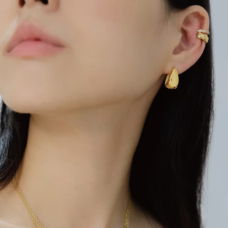 FREYA  雙色水滴耳環  925銀