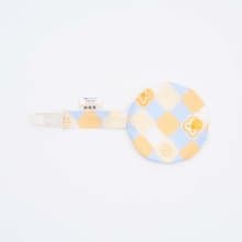 奶嘴夾布套組/玻璃海棠2號/俏皮黃藍