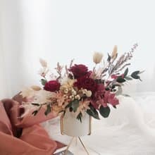 永生花 永生玫瑰花 乾燥花 開幕盆花 紀念日禮物 大理石紋 祝賀花