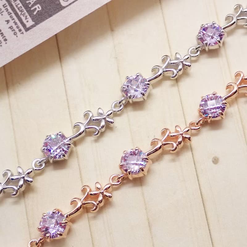 【比法一生】純銀手鍊—紫嬌花 925銀手工飾品