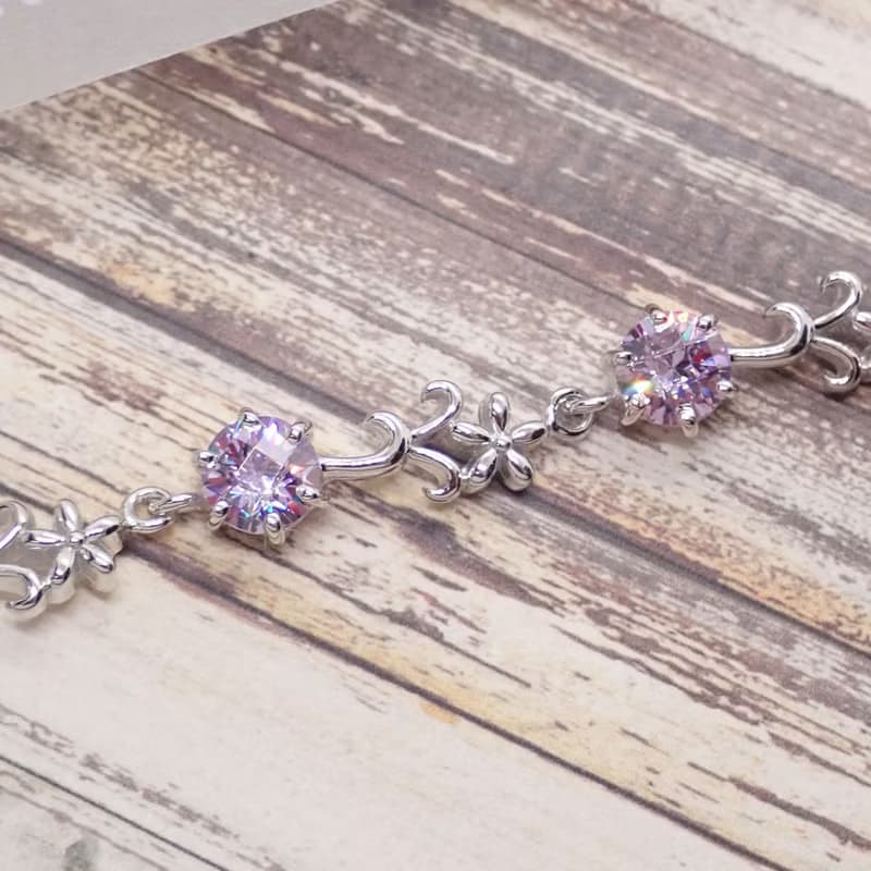 【比法一生】純銀手鍊—紫嬌花 925銀手工飾品