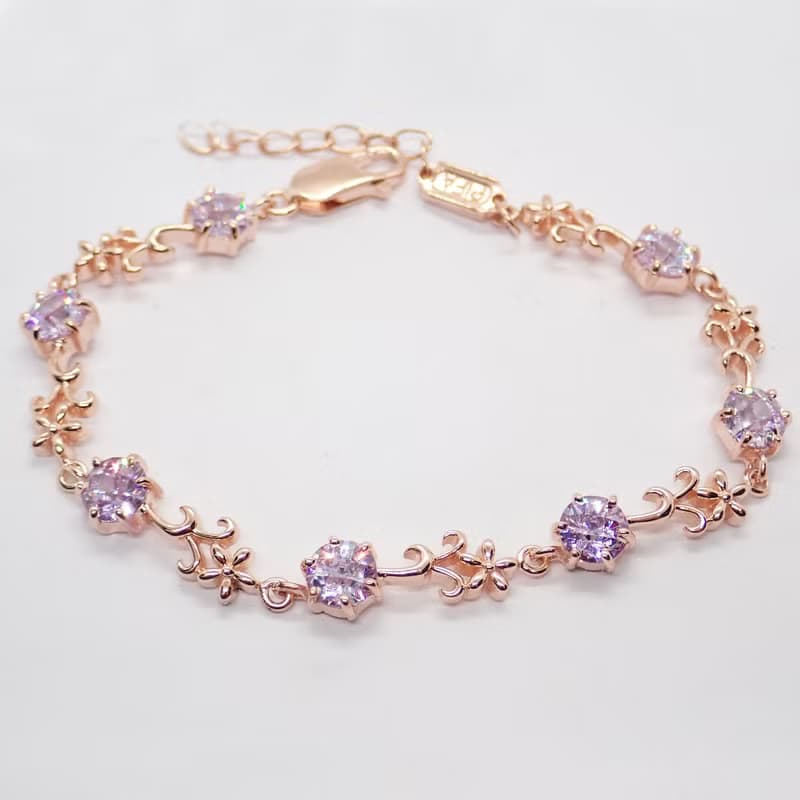 【比法一生】純銀手鍊—紫嬌花 925銀手工飾品