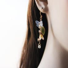 【小蒼蘭耳環】 小蒼蘭蝴蝶耳環  不對稱 耳環/耳夾