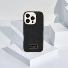 【kate spade】iPhone 16 系列磁吸精品防摔手機殼 子夜黑