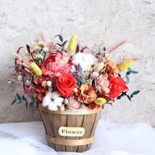 【竒植花物】春之歌乾燥花藍 乾燥花禮 生日禮物 情人節 不凋花
