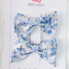 英國LIBERTY FABRICS蝴蝶結手工兒童髮夾(1組2入) -Mitsi Valeria