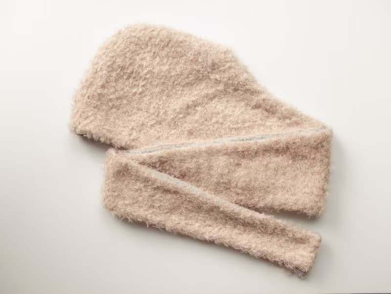 AMBER 系列 - 柔映 * 粉霧色 混織毛料 圍巾 連帽圍巾