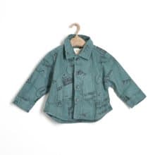 BIR童裝 | 印花條絨外套 (綠/卡其)