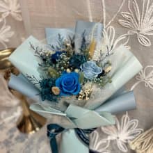 中型不凋花束 藍色不凋花束 畢業花束