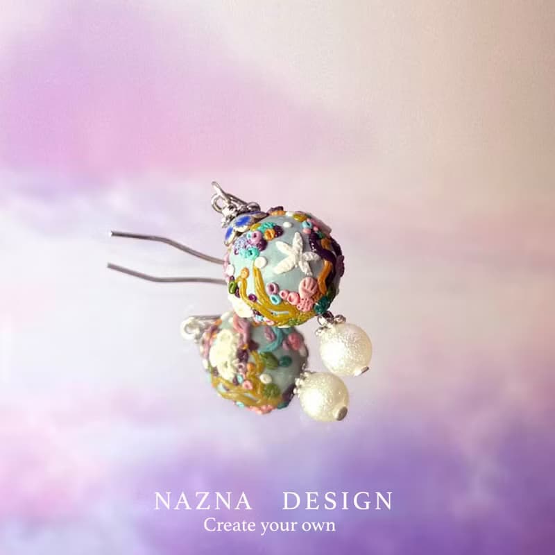 NaznaDesign-低溫陶瓷手工耳飾-ocean