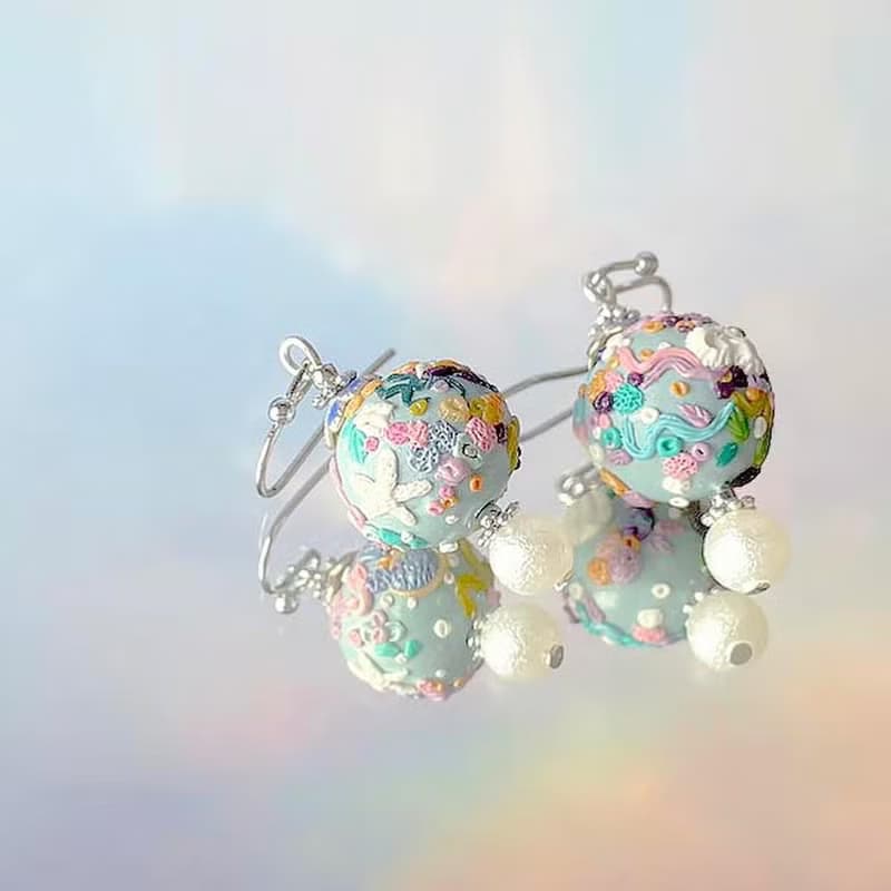 NaznaDesign-低溫陶瓷手工耳飾-ocean
