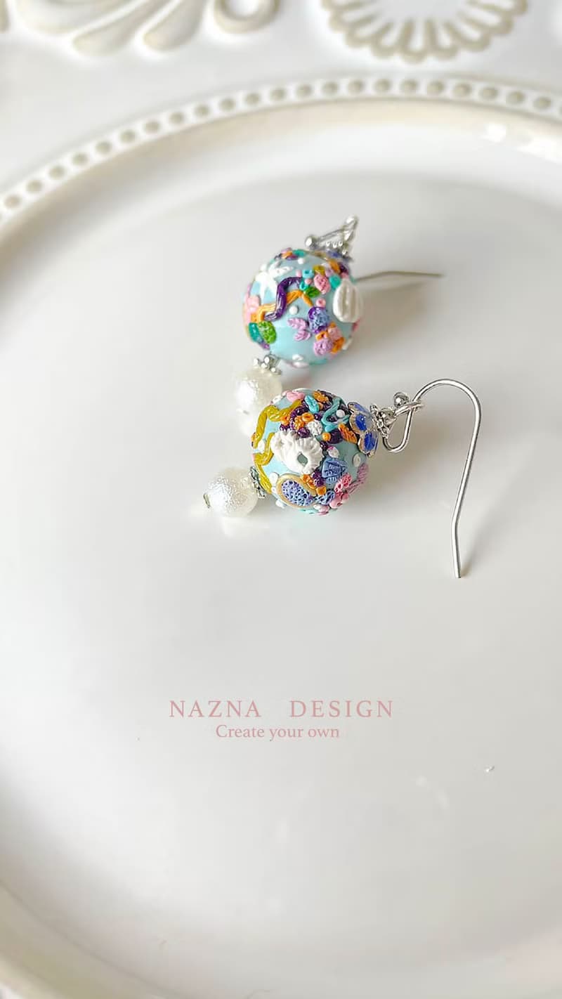 NaznaDesign-低溫陶瓷手工耳飾-ocean