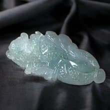 飄藍花翡翠巧雕白菜 | 天然緬甸A貨翡翠 | 送禮