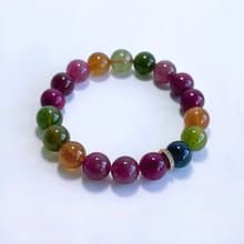 天然礦石 老礦彩碧璽 10.5 mm 手鍊