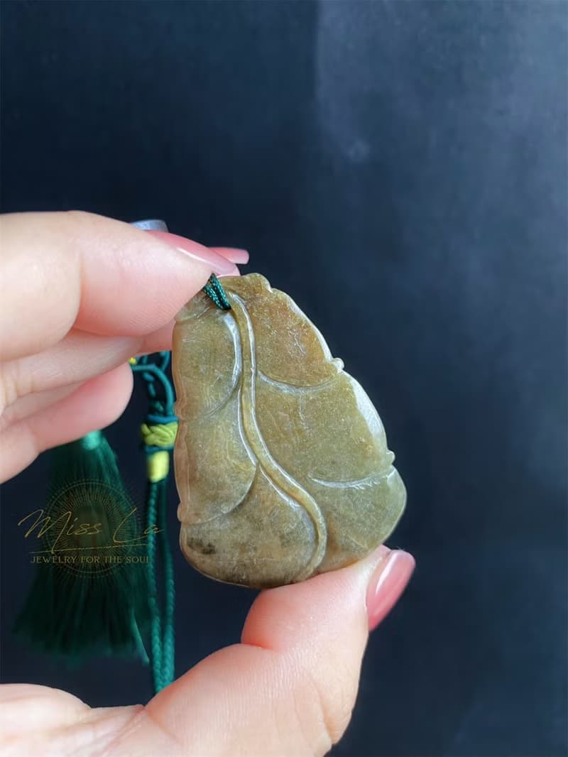 天然緬甸玉 翡翠 原皮 螭龍 如意 一葉致富 發財 包掛 禮物 車掛