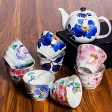 美濃燒日本原裝進口和藍陶瓷功夫茶具小套裝家用高檔簡約一壺兩杯