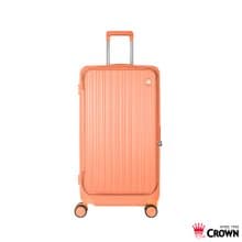 【CROWN】28吋 BOXY 前開框架胖胖拉桿箱 託運箱  蜜桃粉橘